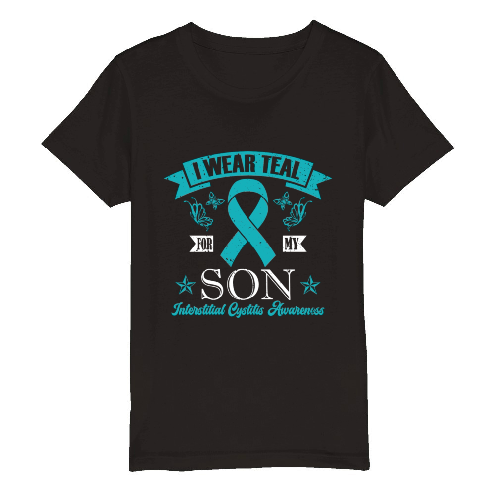I Wear Teal For My Son Interstitial Cystitis Organic Kids Crewneck T-shirt