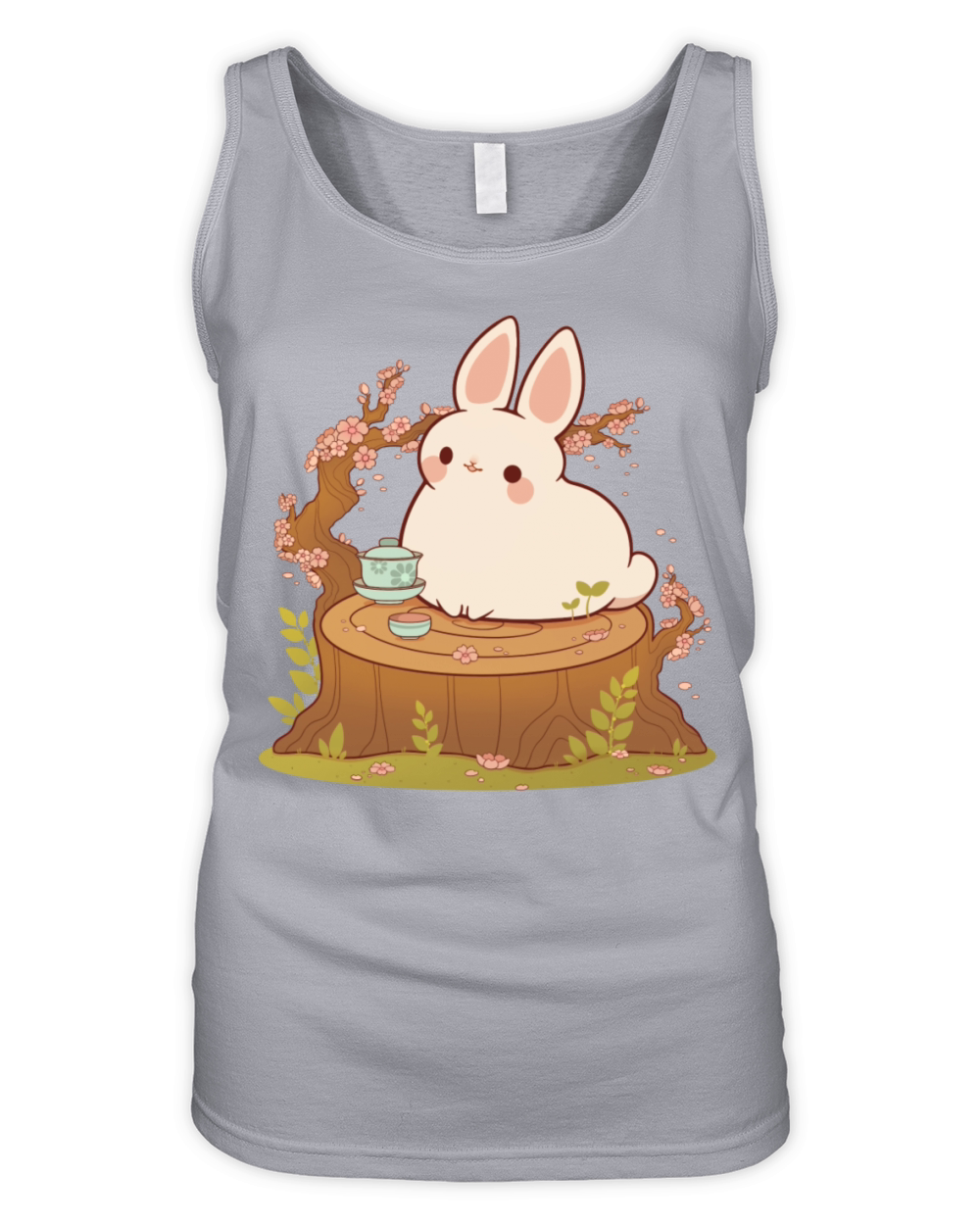 Cherry Blossom Tea Bunny Organic Women's Tank Top