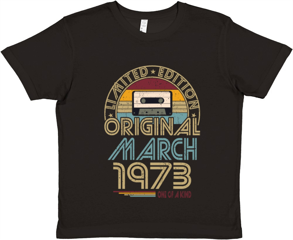 50th birthday march 1973 original 1973 Premium Kids Crewneck T-shirt