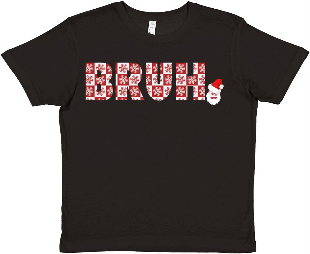 Funny Sayings Bruh Brother Greeting Christmas Premium Kids Crewneck T-shirt