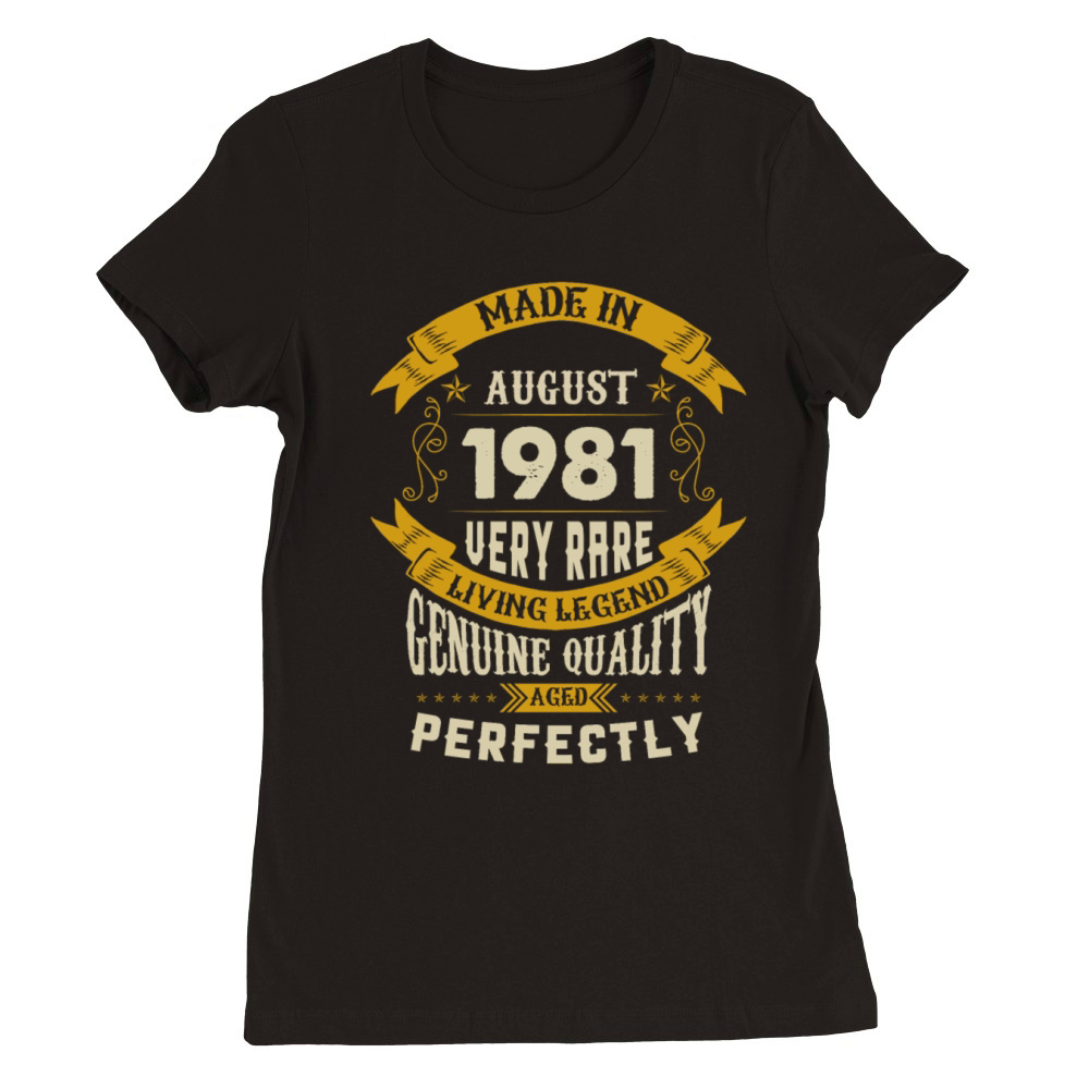 August 1981 Vintage Birthday Present Premium Womens Crewneck T-shirt