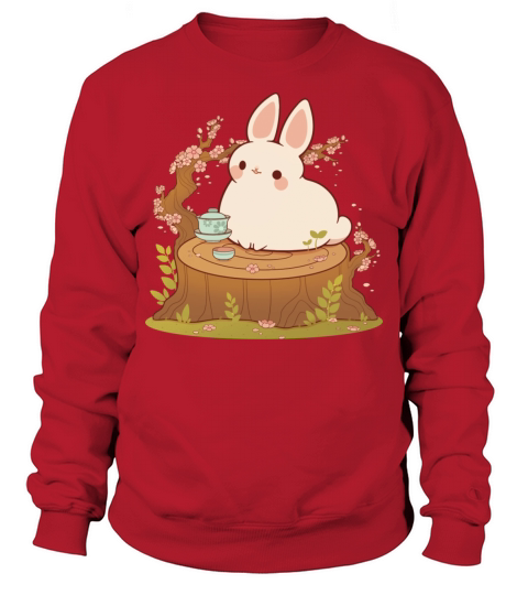 Cherry Blossom Tea Bunny Sweatshirt Unisex