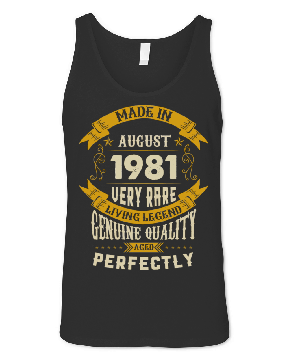 August 1981 Vintage Birthday Present Unisex Jersey Tank