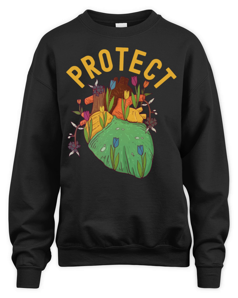 America Go Red Heart Month Awareness Heath Protect Unisex Premium Crewneck Sweatshirt