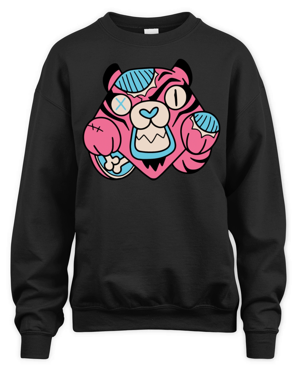 Halloween Spooky Zombie Tiger Design Unisex Premium Crewneck Sweatshirt