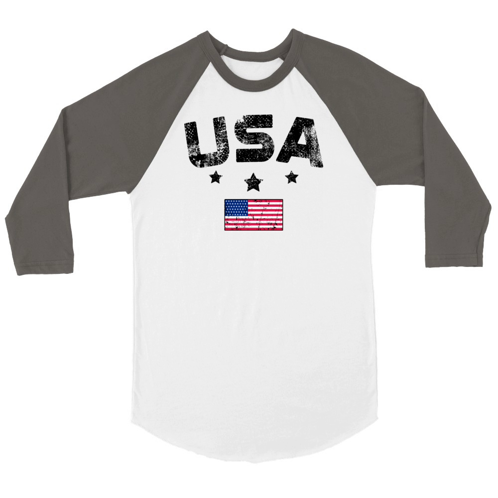 Fathers day Best dad ever with US american flag Unisex ¾ sleeve Raglan T-shirt