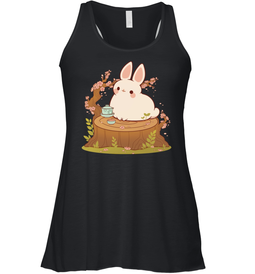 Cherry Blossom Tea Bunny Women's Flowy Tank Top