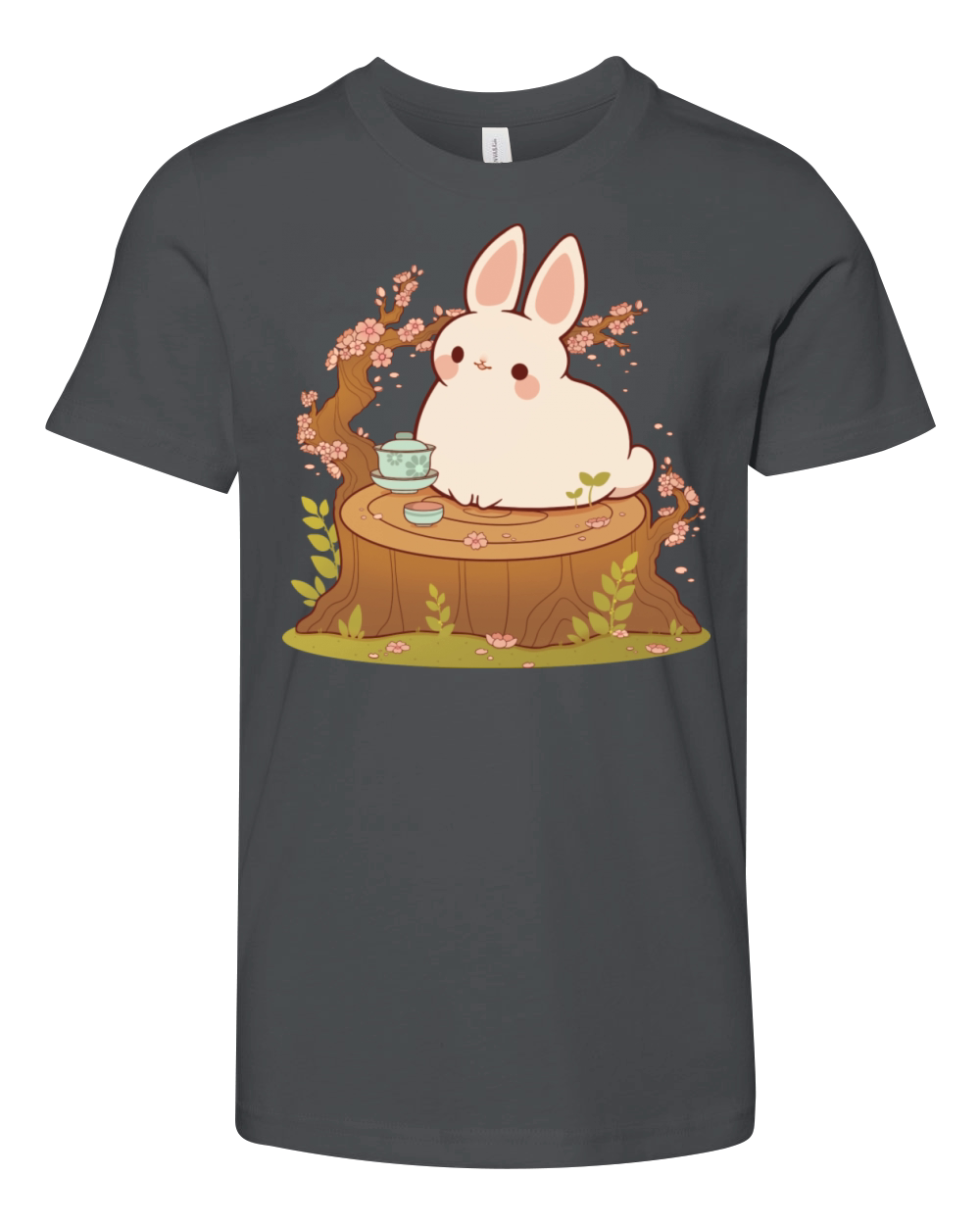 Cherry Blossom Tea Bunny Youth Unisex Jersey Tee