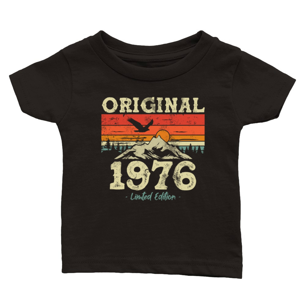 47th Birthday Man June Vintage 1976 Cassette Classic Baby Crewneck T-shirt
