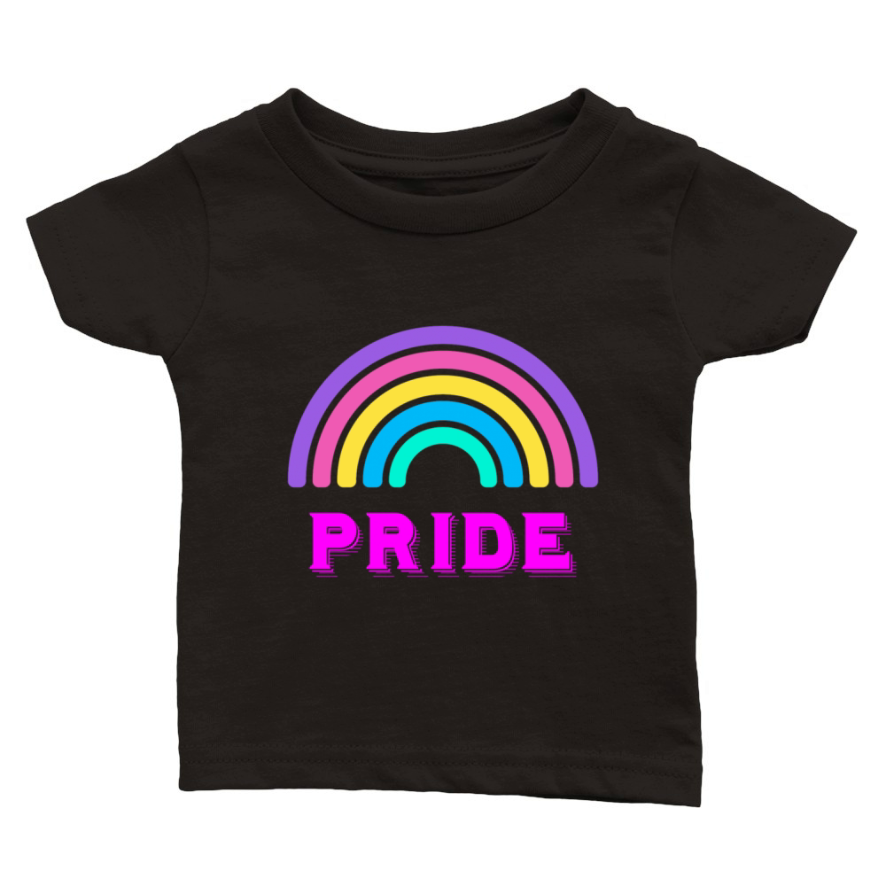Prideful Rainbow Celebrating Pride Month Classic Baby Crewneck T-shirt