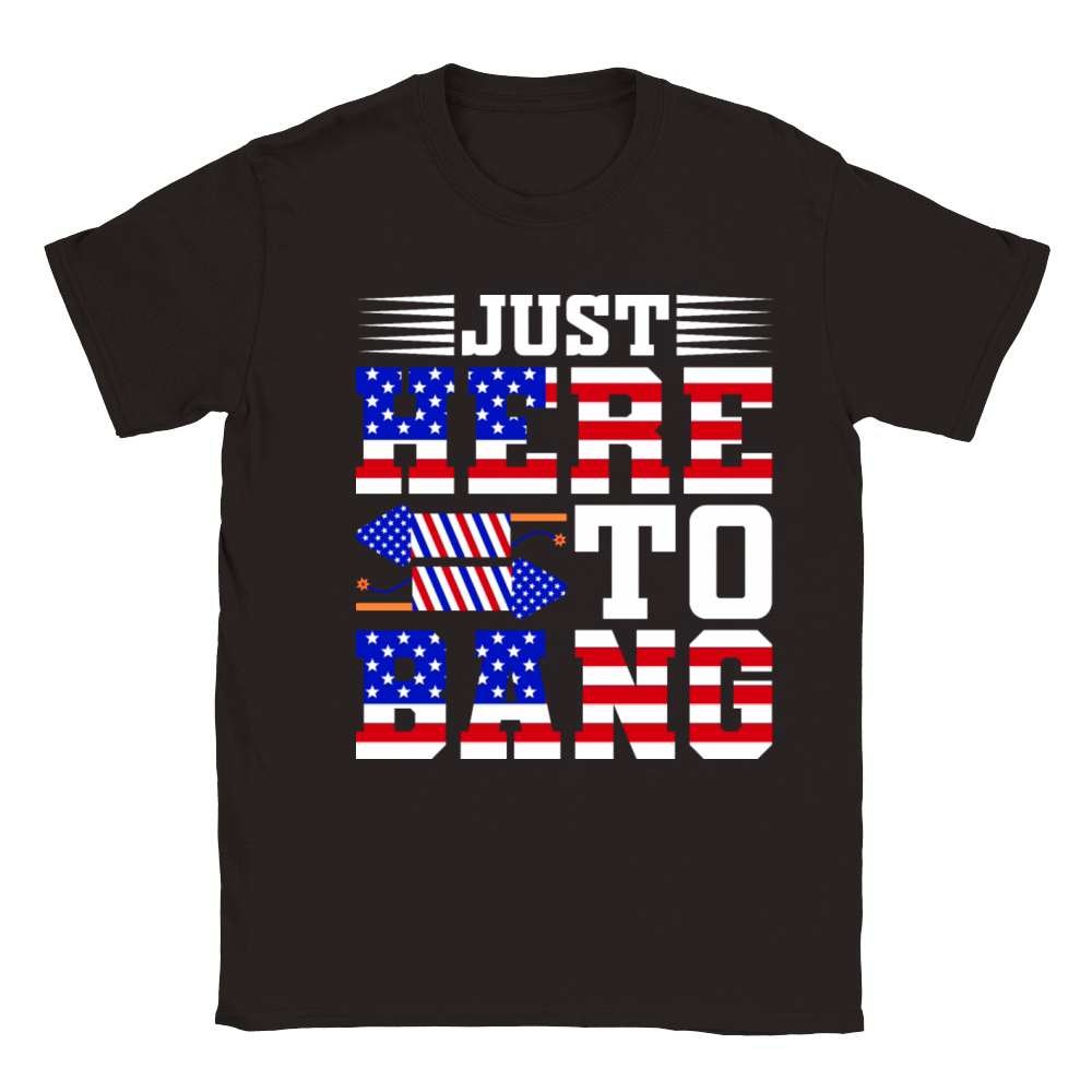 Just Here To Bang 4th Of July T-shirt Design Classic Kids Crewneck T-shirt