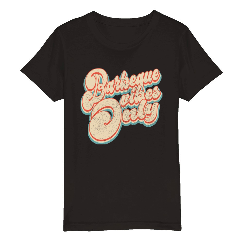 Vintage Classic Barbeque Vibes Only 4th of July Organic Kids Crewneck T-shirt