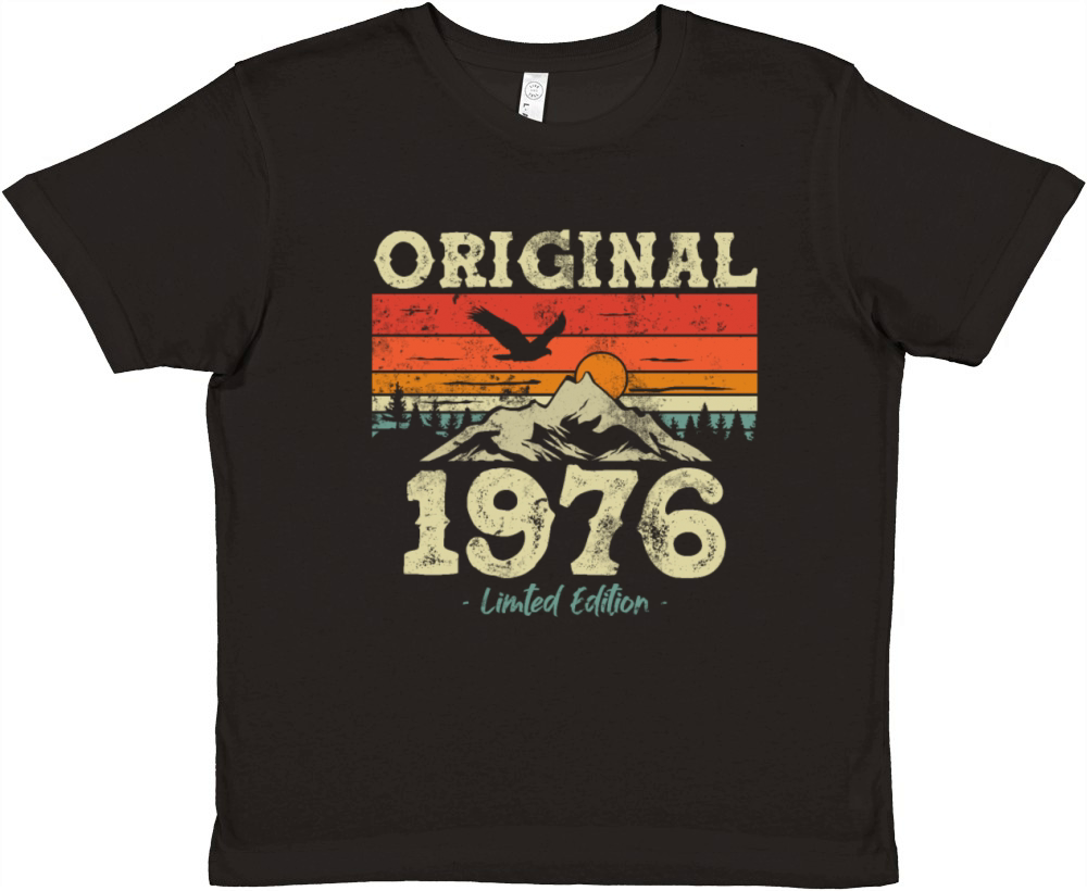 47th Birthday Man June Vintage 1976 Cassette Premium Kids Crewneck T-shirt