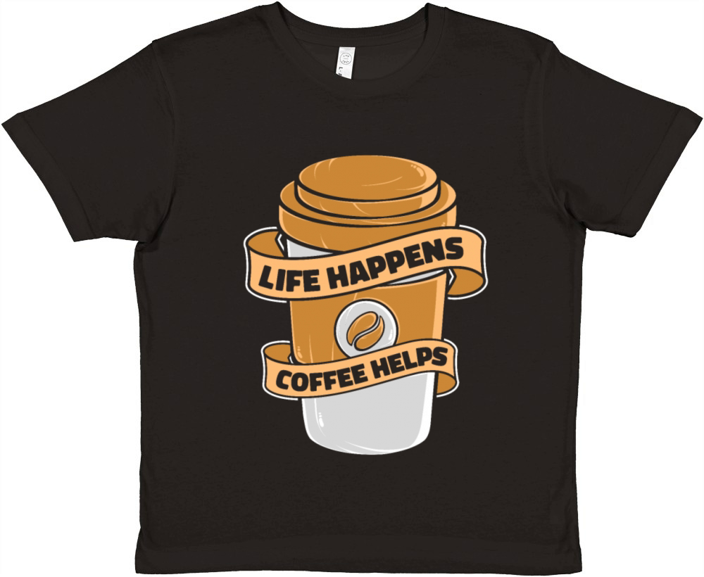 Life Happens Coffee Helps Queen Latte Art Barista Premium Kids Crewneck T-shirt