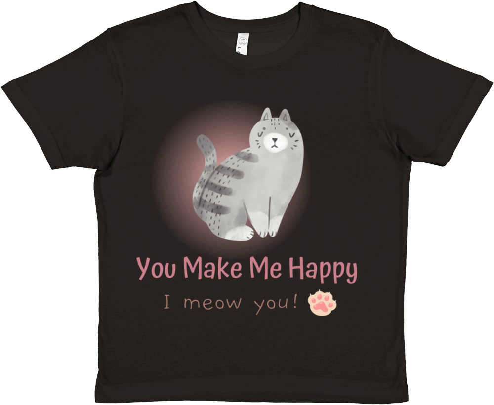 You Make Me Happy I Meow You Premium Kids Crewneck T-shirt