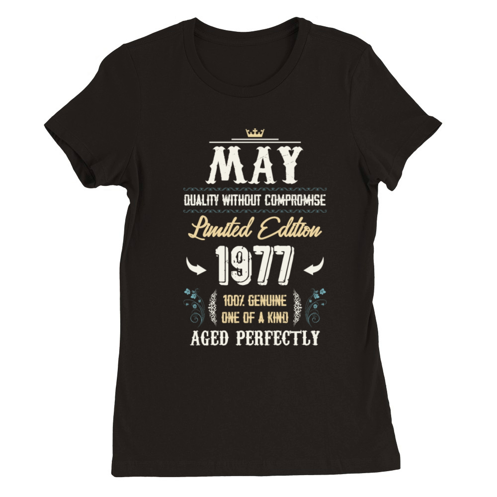 May 1977 Vintage Birthday Present Premium Womens Crewneck T-shirt