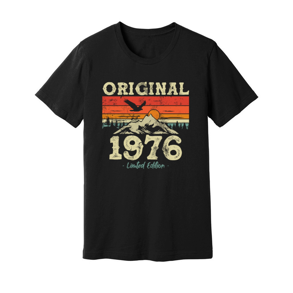 47th Birthday Man June Vintage 1976 Cassette Unisex Jersey Tee