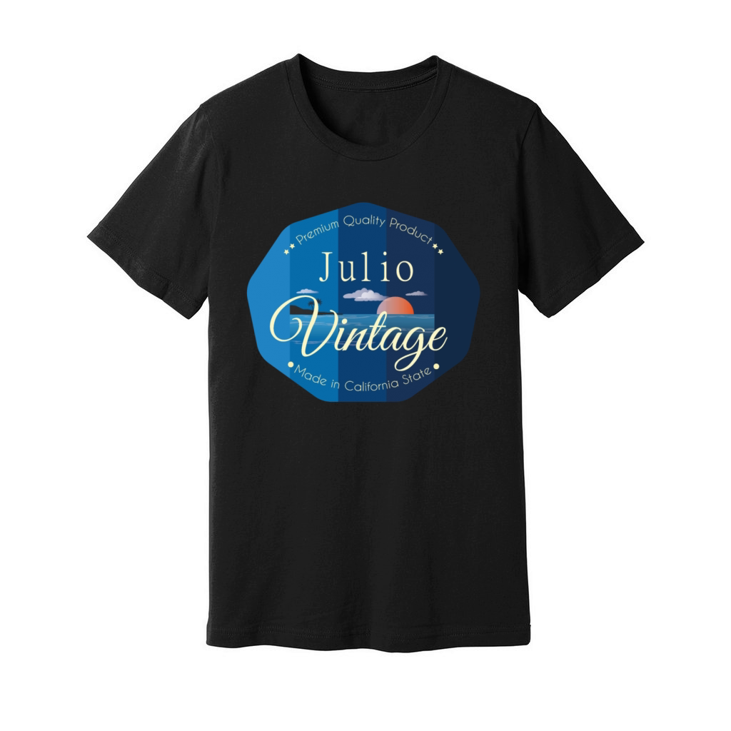 Julio First Name Vintage Blue Unisex Jersey Tee