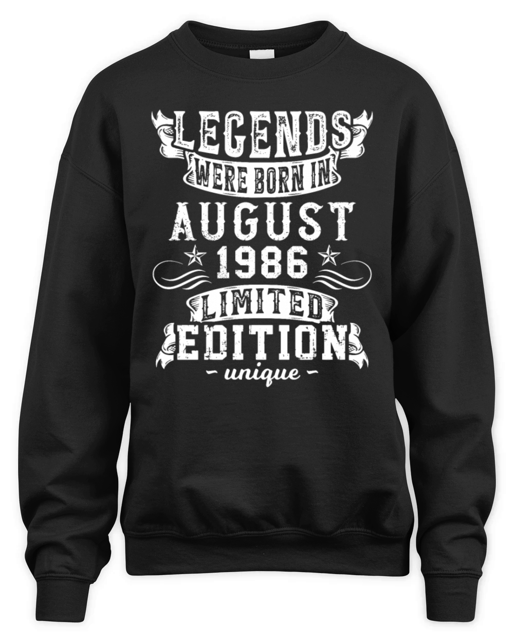 Birthday August 1986 Year Limited Edition Vintage Unisex Premium Crewneck Sweatshirt