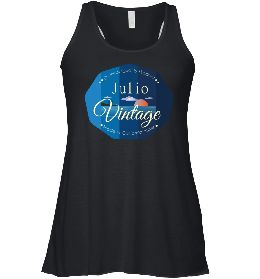 Julio First Name Vintage Blue Women's Flowy Tank Top
