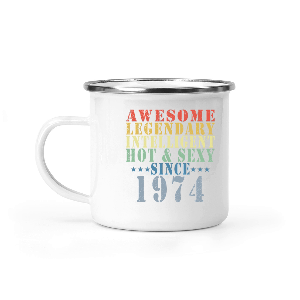 49th Birthday Man June Vintage 1974 Awesome Camping Mug
