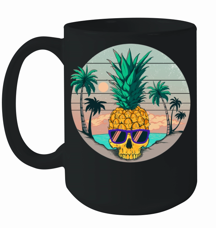 Summer Pineapple Skull Ceramic Mug