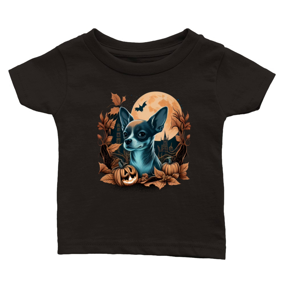 Chihuahua Halloween Costume - Scary Pumpkin Witch Classic Baby Crewneck T-shirt