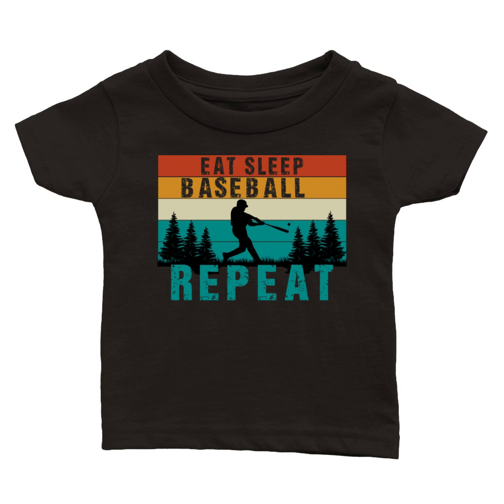 Eat Sleep Baseball Repeat Baseball Lover Player Classic Baby Crewneck T-shirt