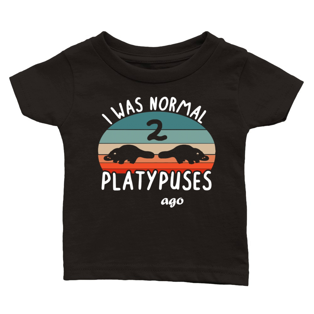 Normal Platypus Vintage Design Illustration Classic Baby Crewneck T-shirt