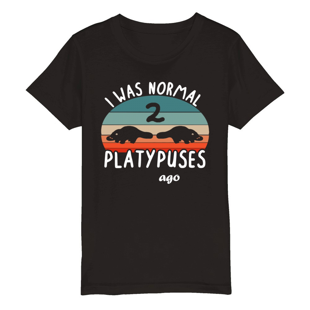 Normal Platypus Vintage Design Illustration Organic Kids Crewneck T-shirt