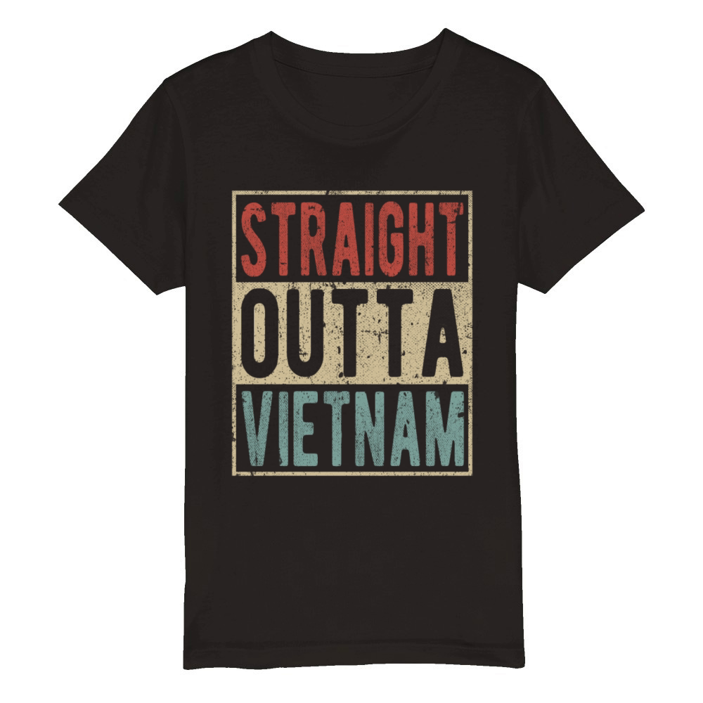 Straight outta Vietnam Organic Kids Crewneck T-shirt