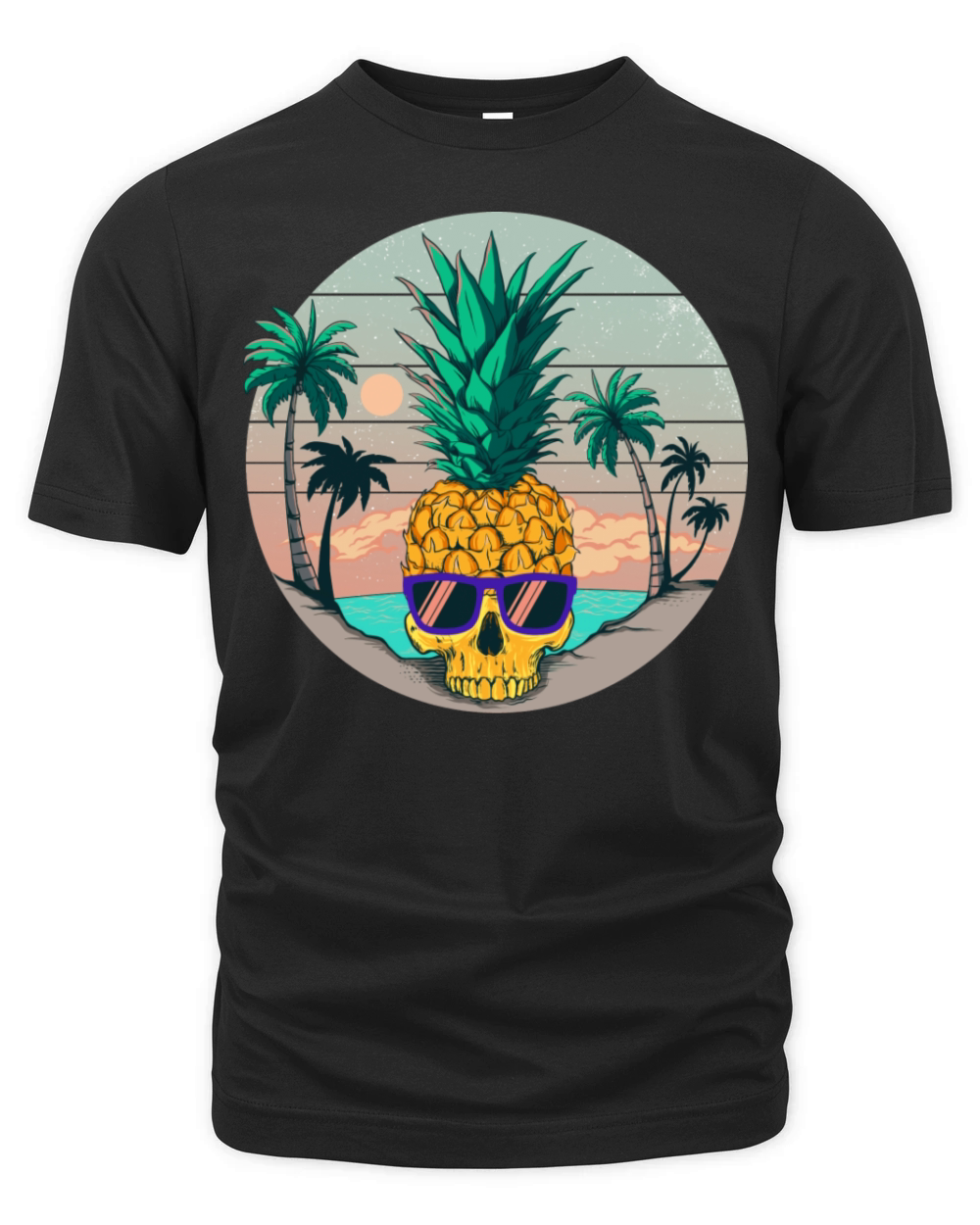 Summer Pineapple Skull Organic Unisex T-shirt