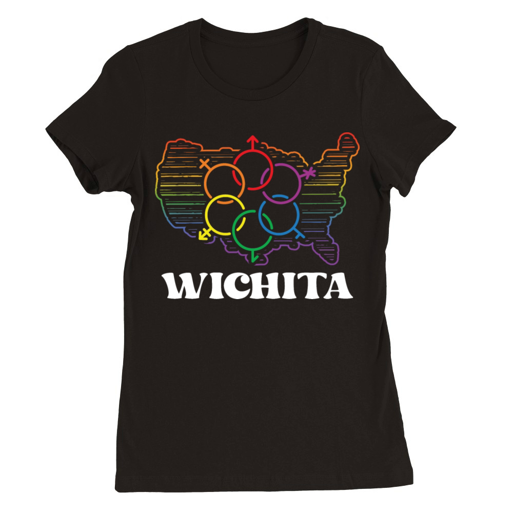 Wichita Pride Month Pride Flag LGBT Community LGBT Premium Womens Crewneck T-shirt