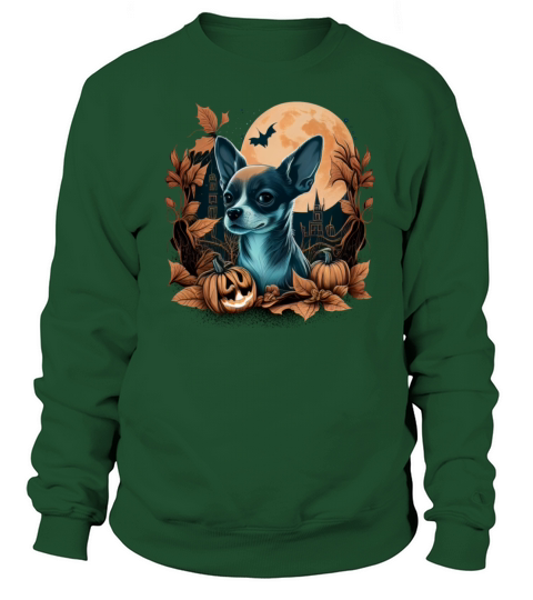 Chihuahua Halloween Costume - Scary Pumpkin Witch Sweatshirt Unisex