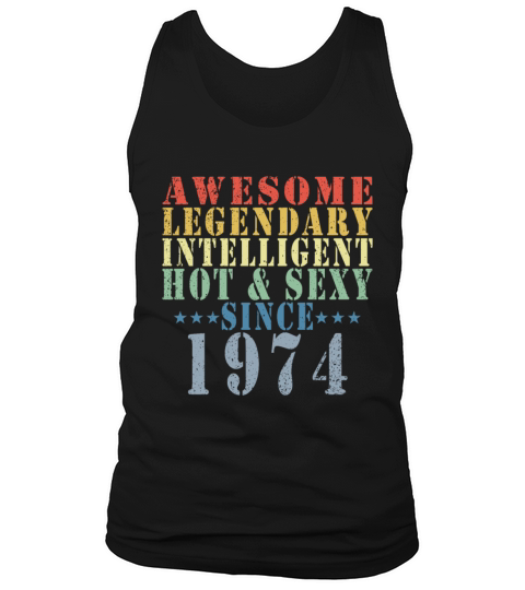 49th Birthday Man June Vintage 1974 Awesome Tank Top Unisex