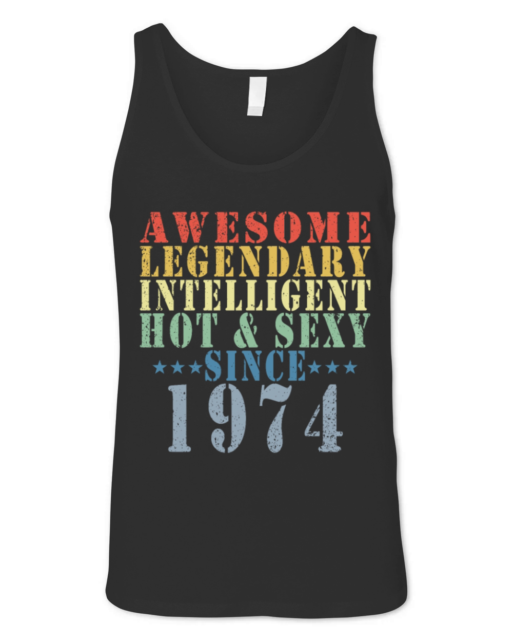 49th Birthday Man June Vintage 1974 Awesome Unisex Jersey Tank