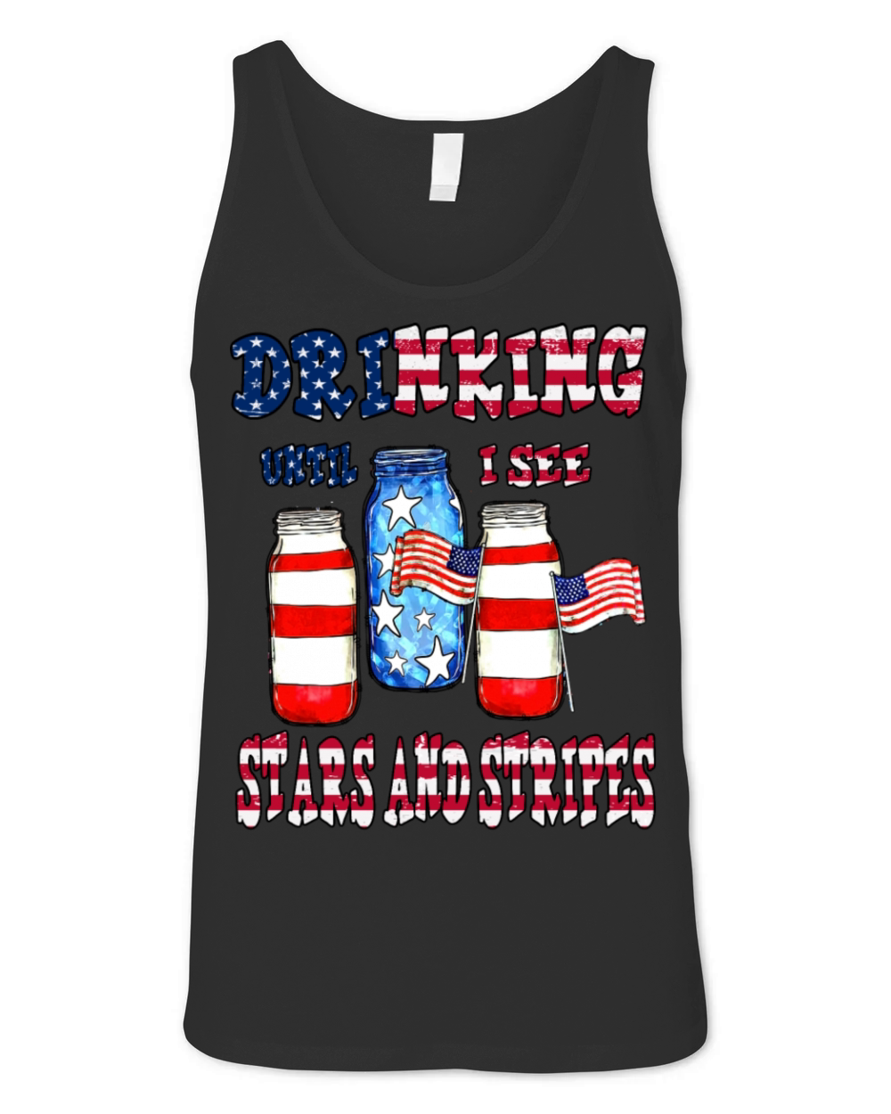 Drinking until I see the stars and stripes Unisex Jersey Tank