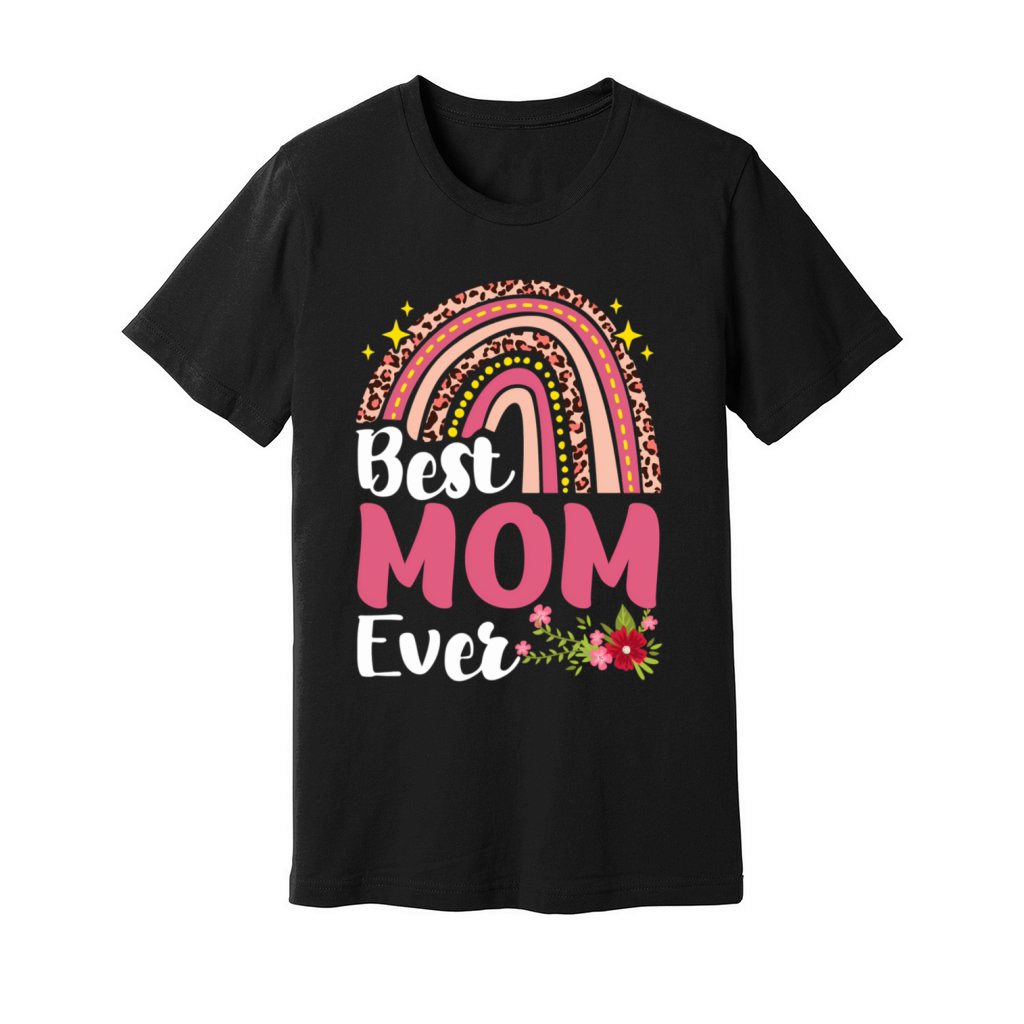 Rainbow Leopard Best Mom Ever MotherS Day Mothers Unisex Jersey Tee