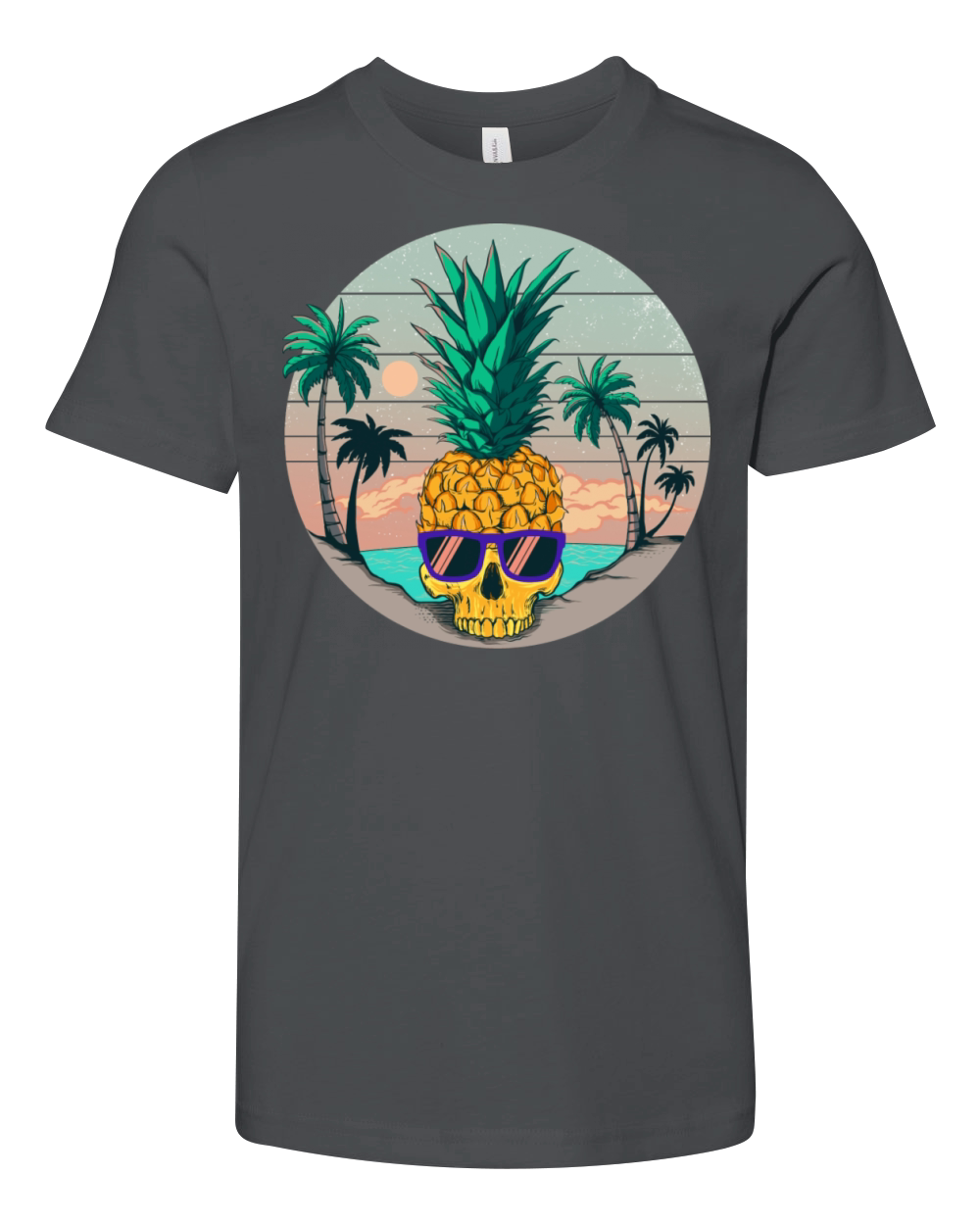 Summer Pineapple Skull Youth Unisex Jersey Tee