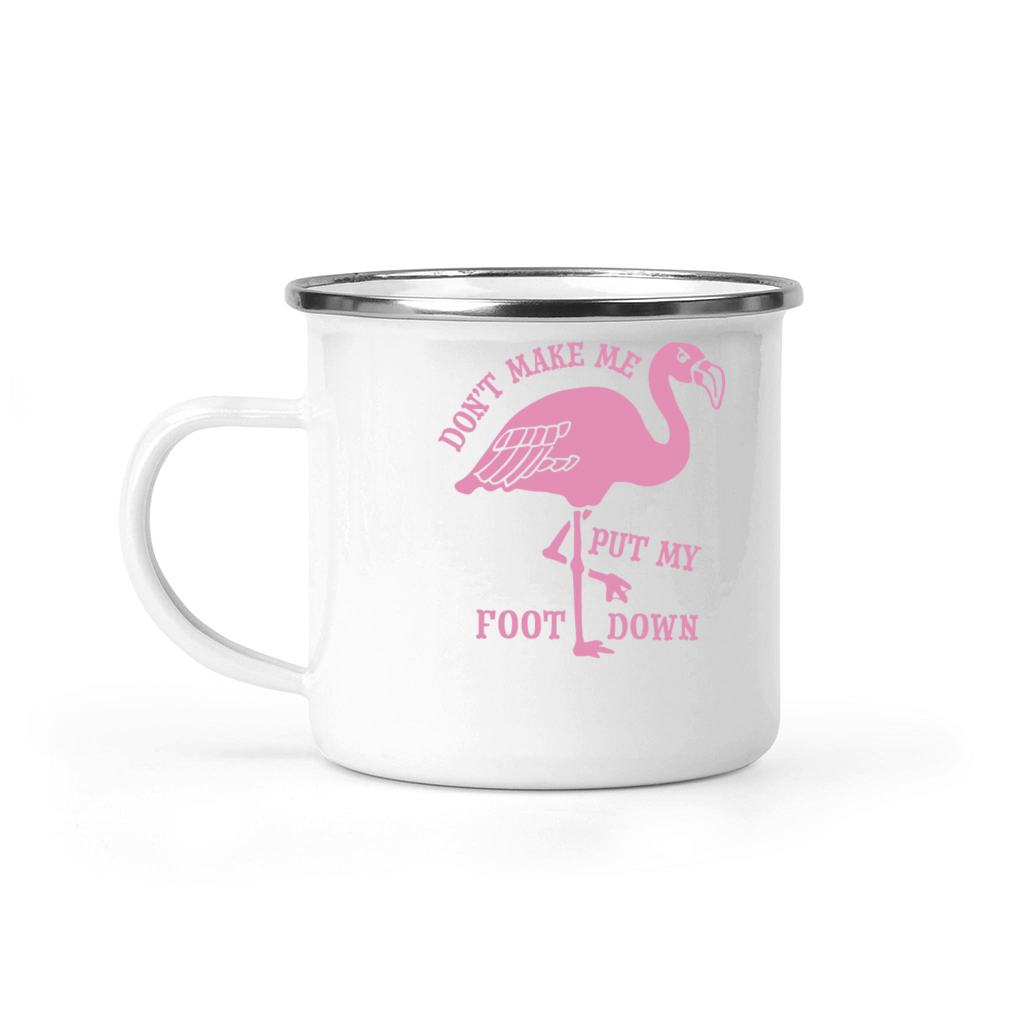 Flamingo Foot Down Camping Mug