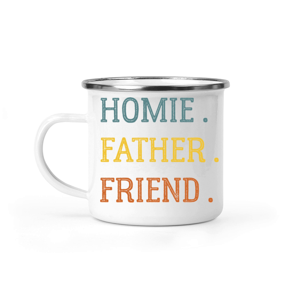 Homie Father Friend Colorful Vintage Fathers Day Camping Mug