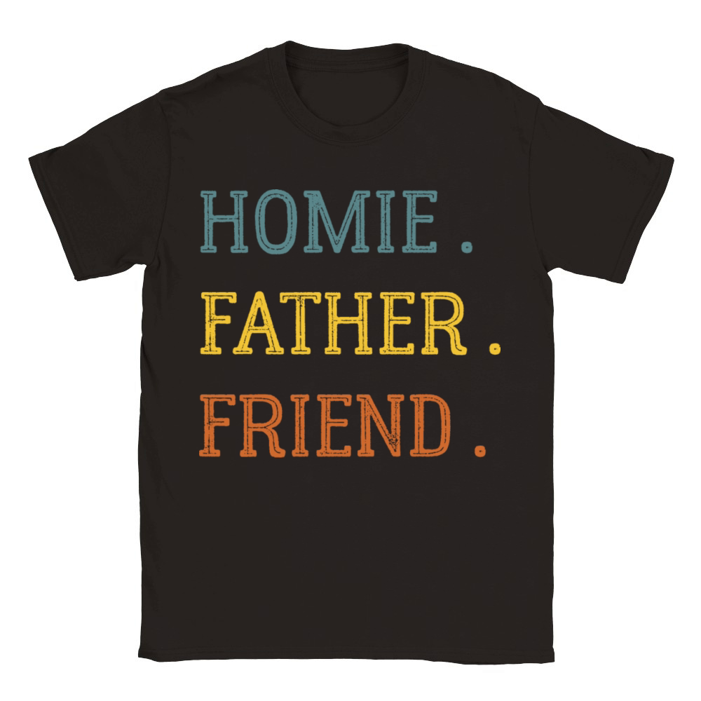Homie Father Friend Colorful Vintage Fathers Day Classic Kids Crewneck T-shirt