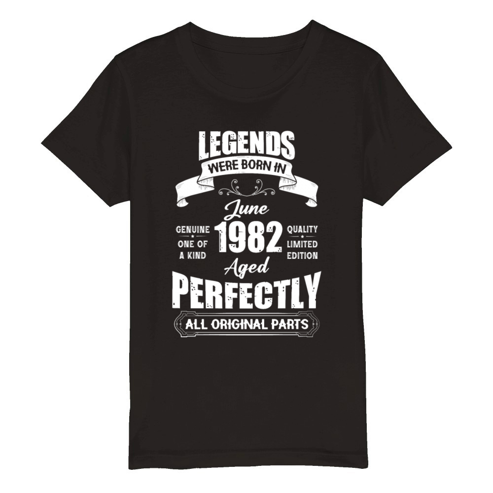 Legends Were Born In June 1969 Birthday Organic Kids Crewneck T-shirt