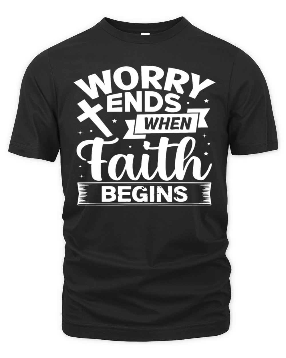 Worry Ends when Faith begins Organic Unisex T-shirt
