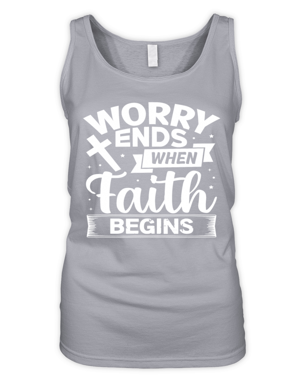Worry Ends when Faith begins Organic Women's Tank Top