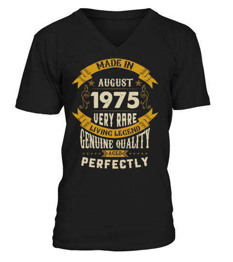 August 1975 Vintage Birthday Present V-Neck T-shirt
