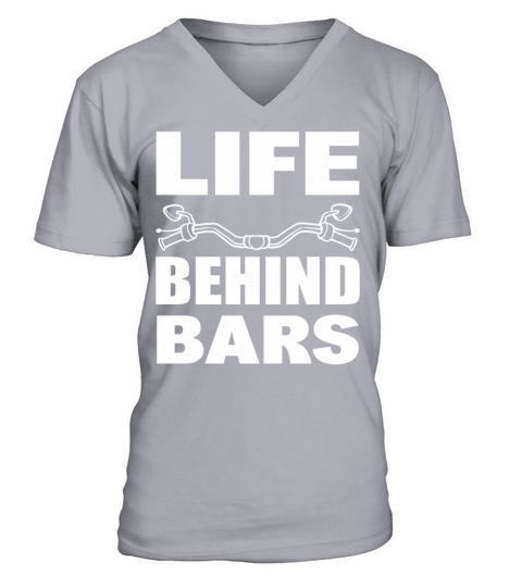 Life Behind Bars Motorcycle Rider V-Neck T-shirt