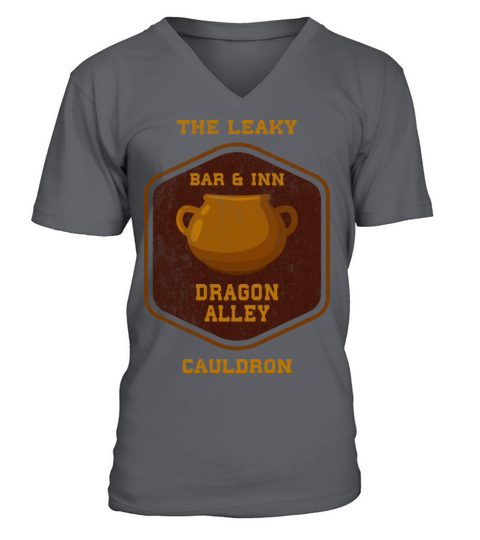 Potter Vintage The Leaky Cauldron Bar Inn Dragon V-Neck T-shirt