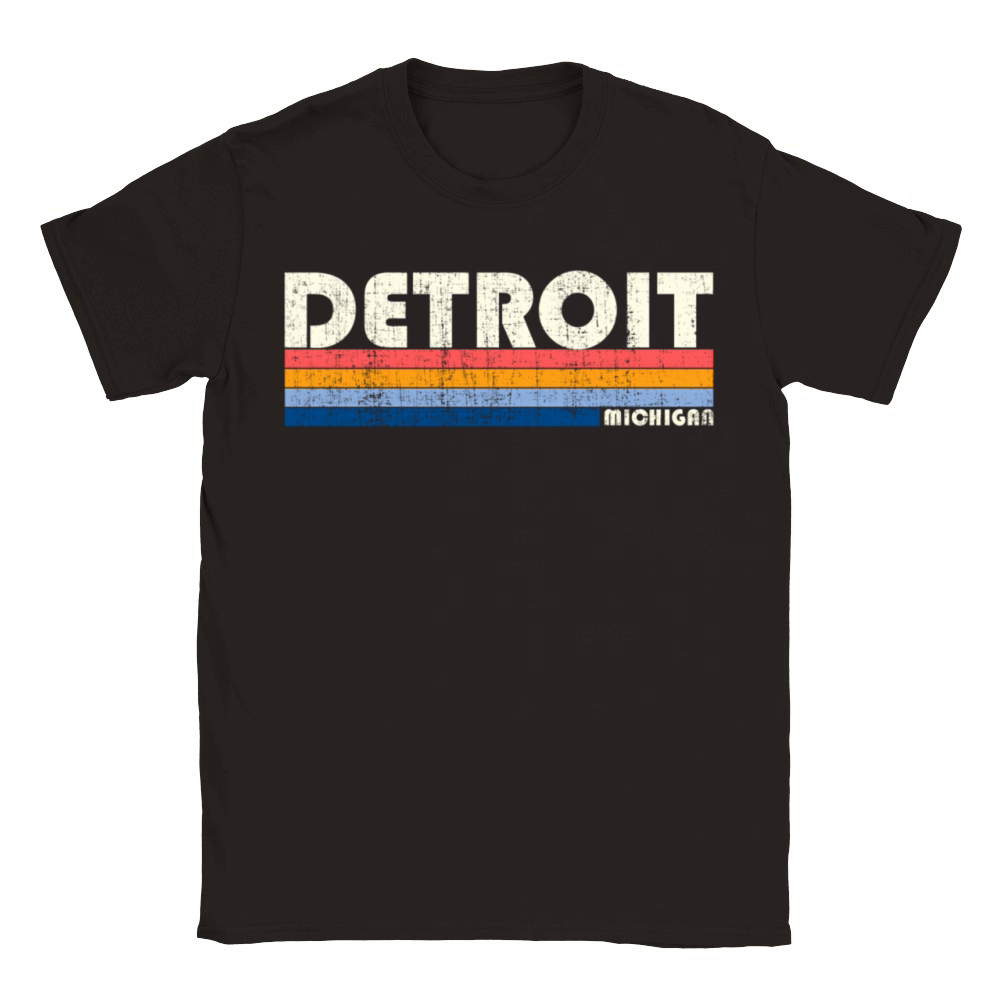 70S 80S Style Detroit Mi Classic Kids Crewneck T-shirt