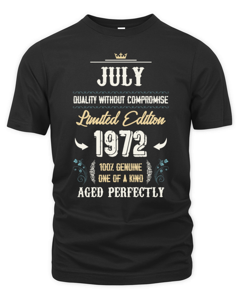 July 1972 Vintage Birthday Present Organic Unisex T-shirt